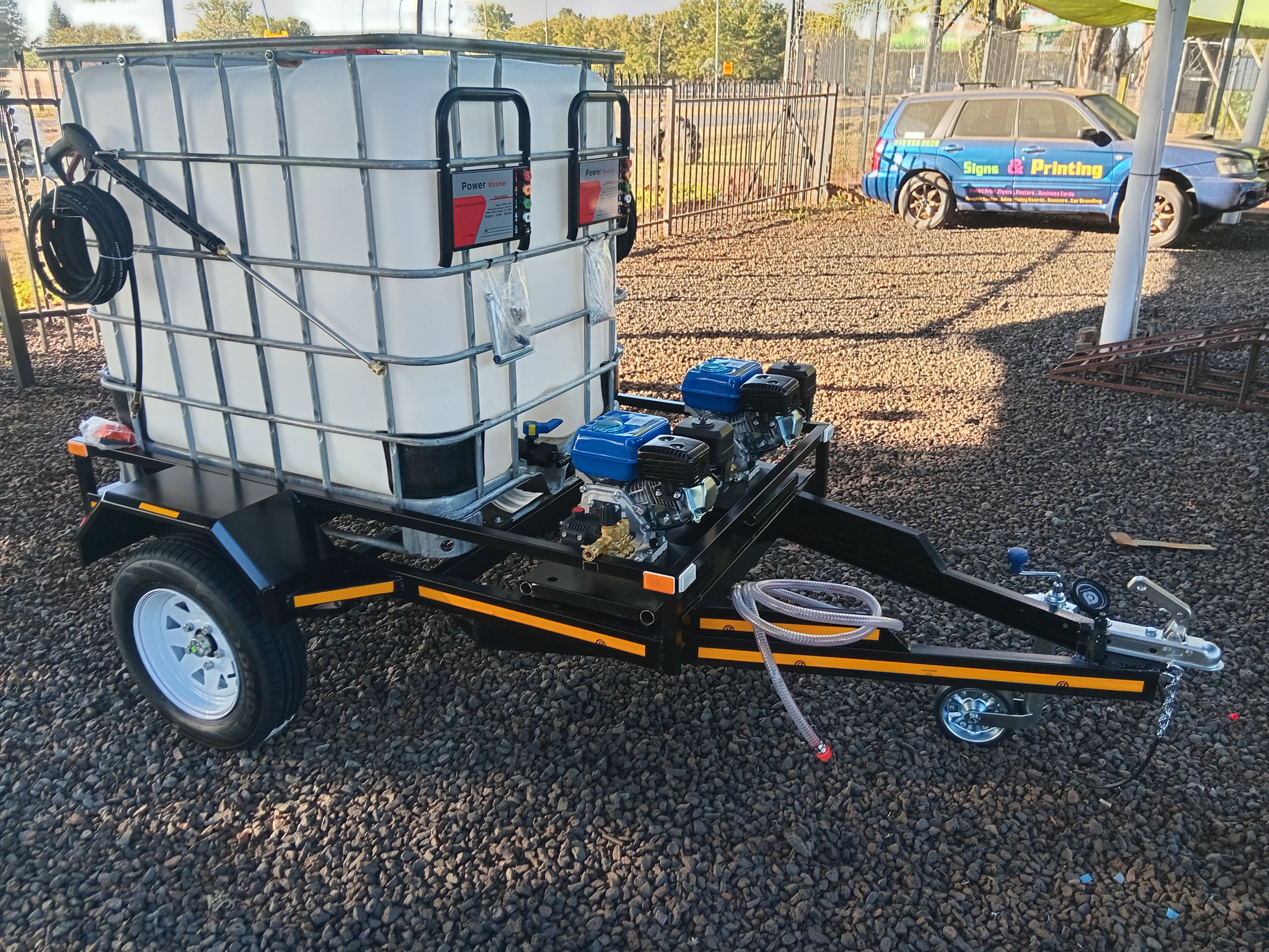 Double pressure washer trailers
