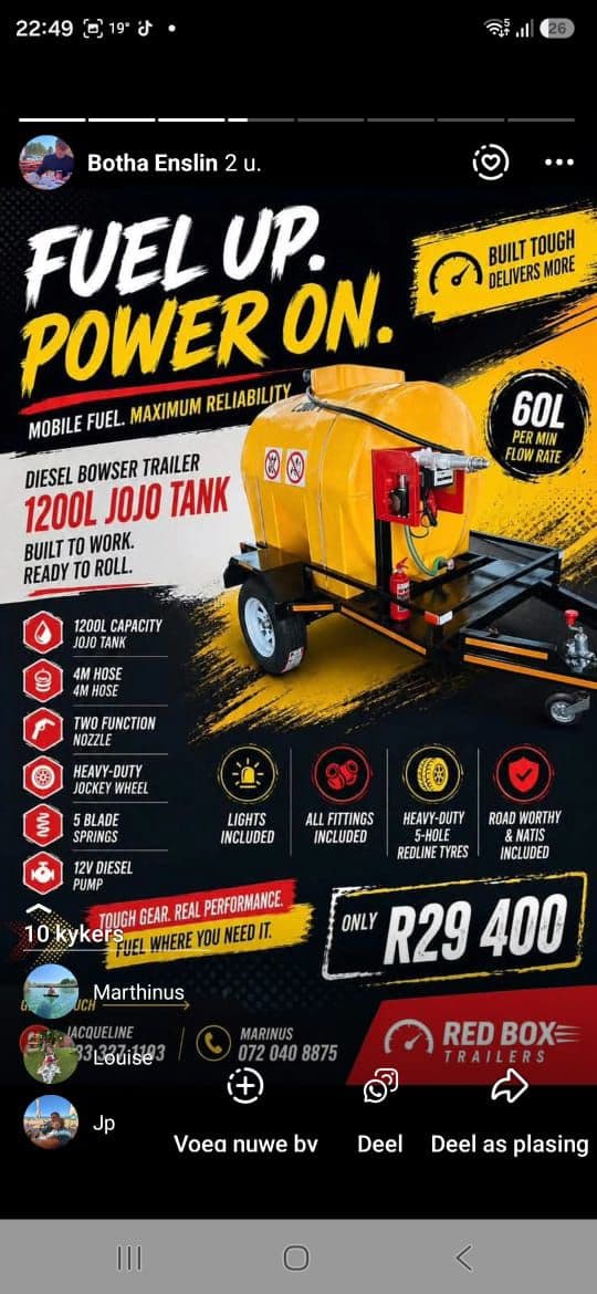 1200L Diesel Bowser Trailers